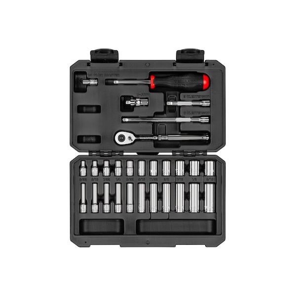 1/4 Inch Drive 6-Point Socket and Ratchet Set, 28-Piece (5/32-9/16 in.)